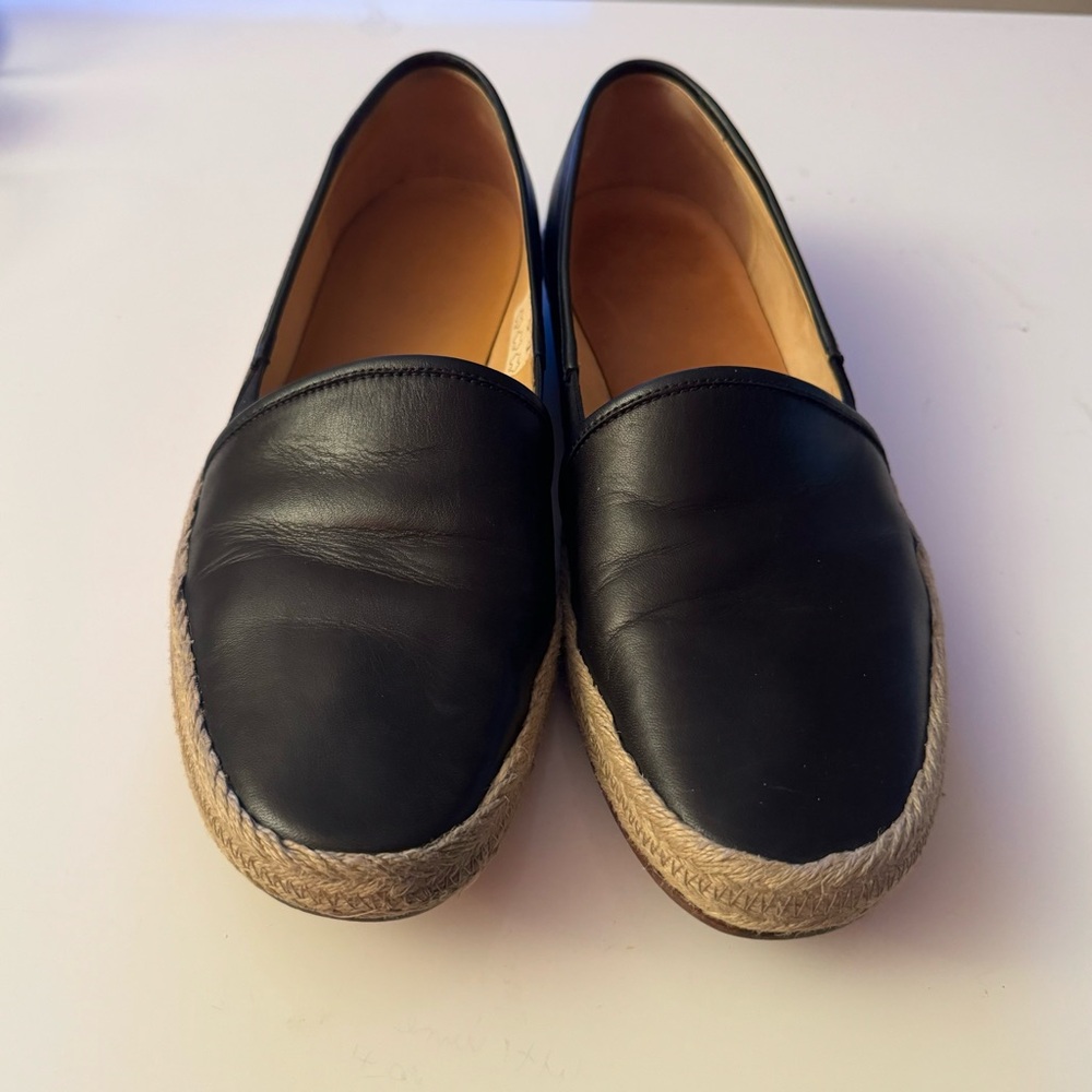 Bally Black Leather Espadrille Slip On Loafers Men’s Size 9.5D